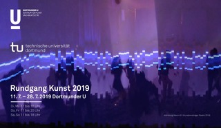Videostill des "Violet Vault" aus "[ˌbɛloɾiˈzõtʃi]" auf dem Ausstellungsflyer für den Rundgang Kunst 2019.